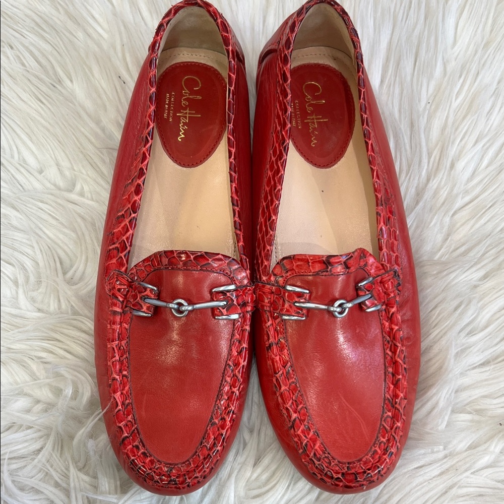 Cole Haan Women's Red Snake Print Loafers